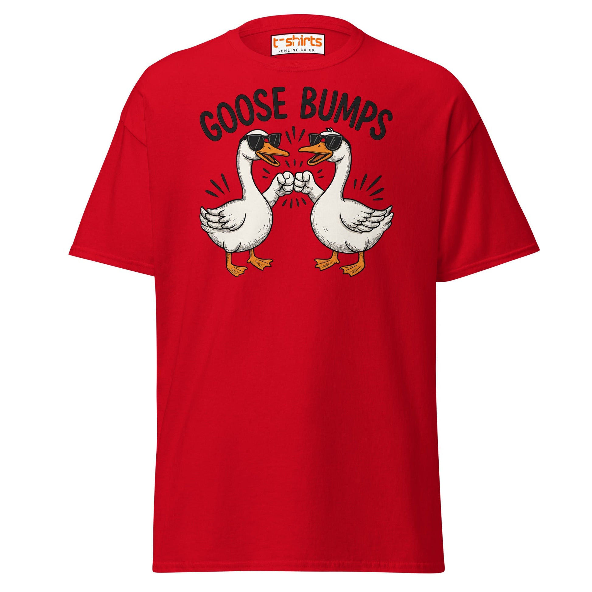 Goose Bumps Funny Goose Fist Bump T-Shirt - Red - T-Shirts Online