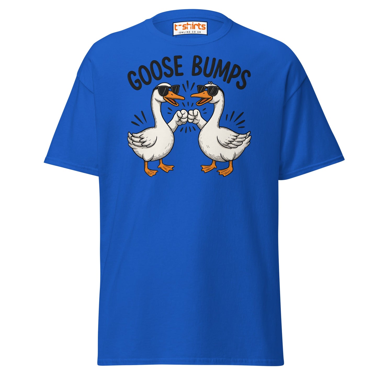 Goose Bumps Funny Goose Fist Bump T-Shirt - Royal - T-Shirts Online