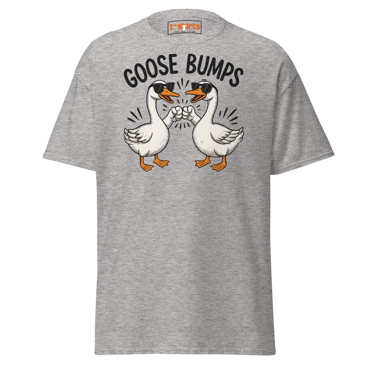 Goose Bumps Funny Goose Fist Bump T-Shirt - Sport Grey - T-Shirts Online