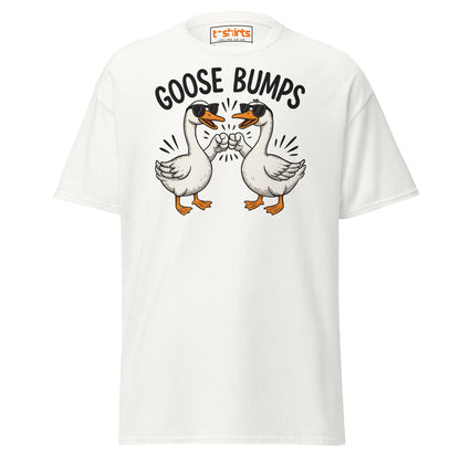 Goose Bumps Funny Goose Fist Bump T-Shirt - White - T-Shirts Online