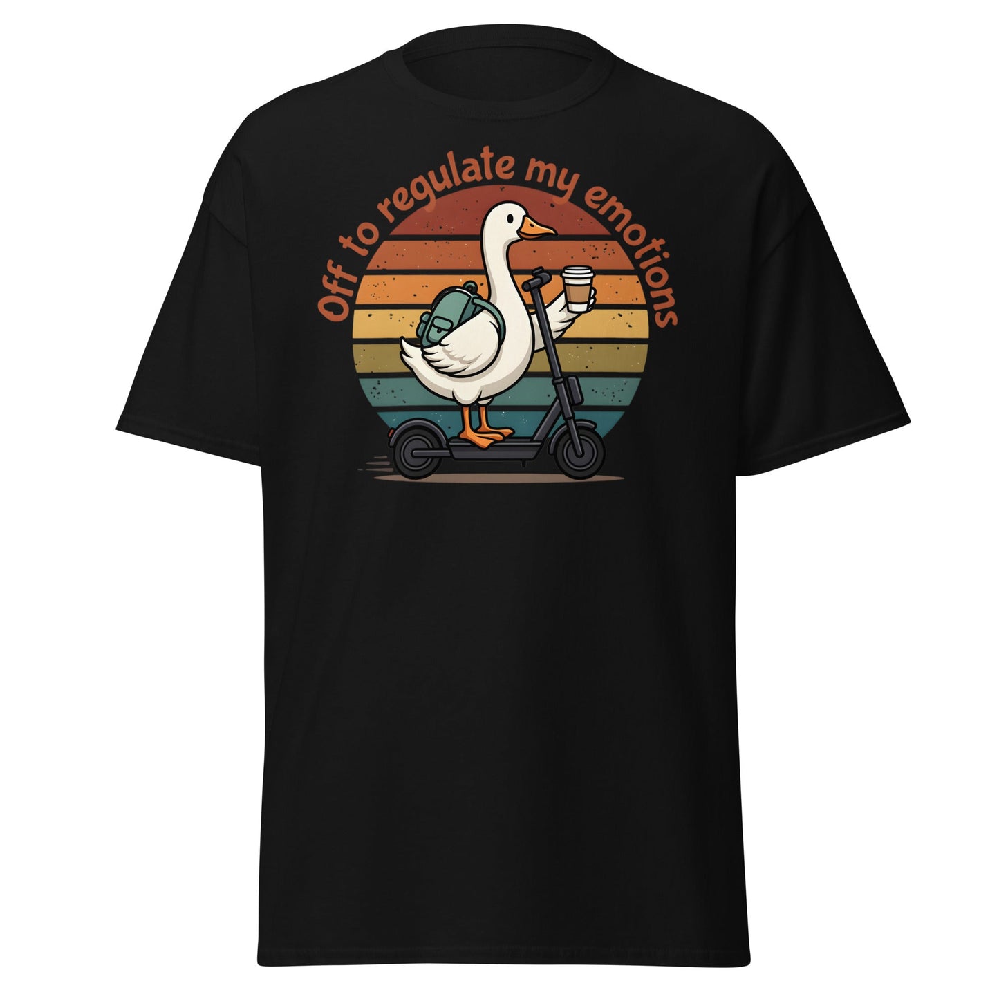 Goose Regulate My Emotions T-Shirt | Funny Scooter Tee - Black - T-Shirts Online