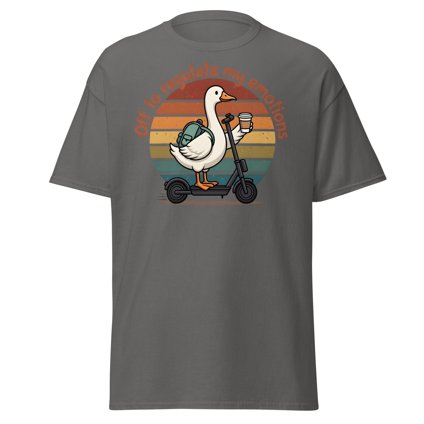 Goose Regulate My Emotions T-Shirt | Funny Scooter Tee - Charcoal - T-Shirts Online