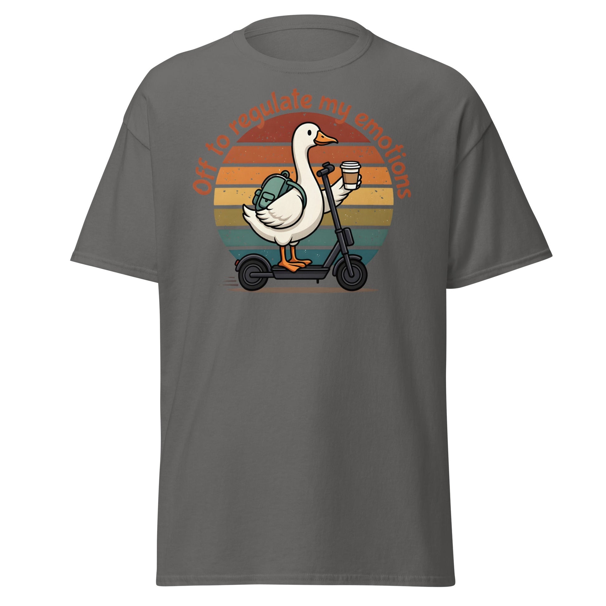 Goose Regulate My Emotions T-Shirt | Funny Scooter Tee - Charcoal - T-Shirts Online