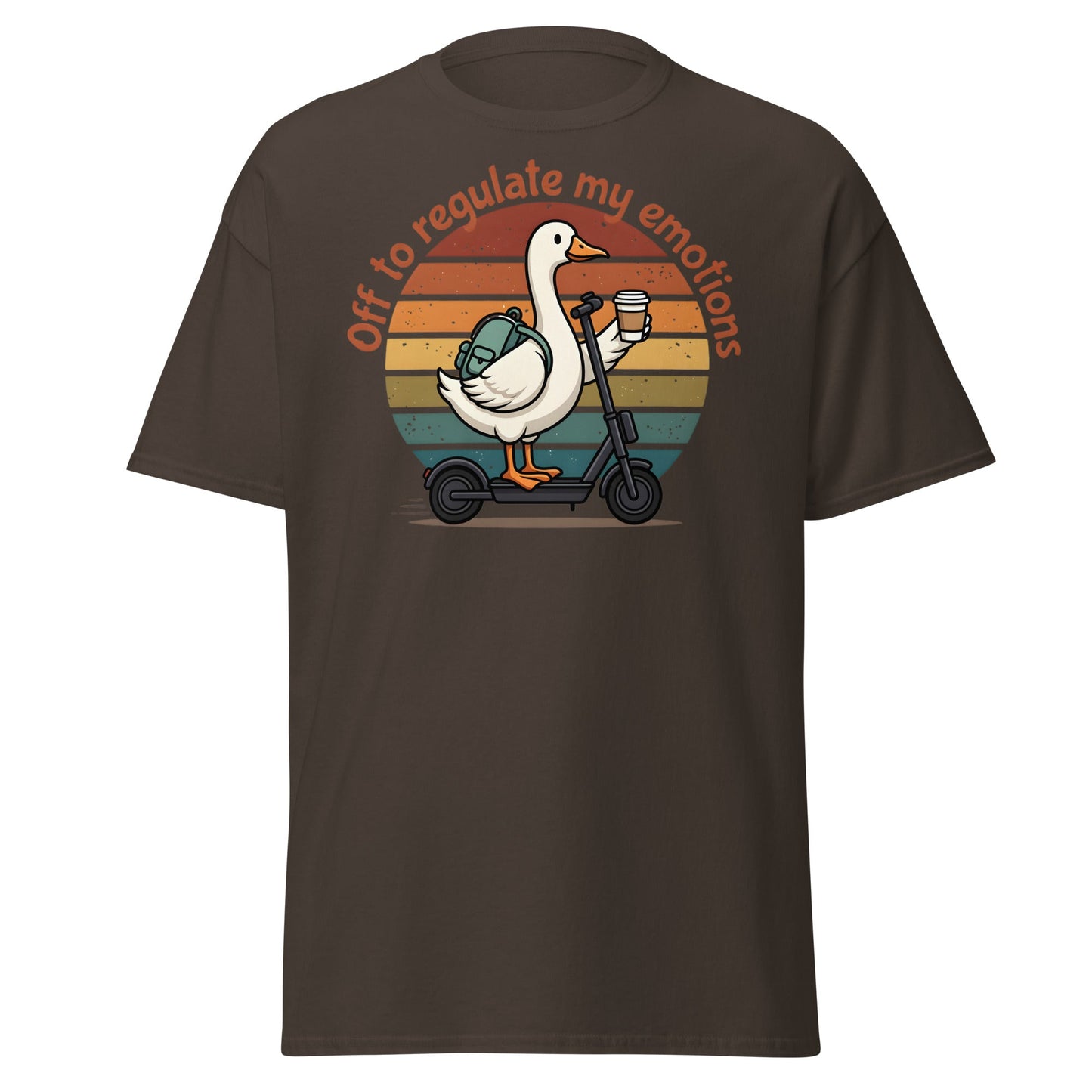 Goose Regulate My Emotions T-Shirt | Funny Scooter Tee - Dark Chocolate - T-Shirts Online