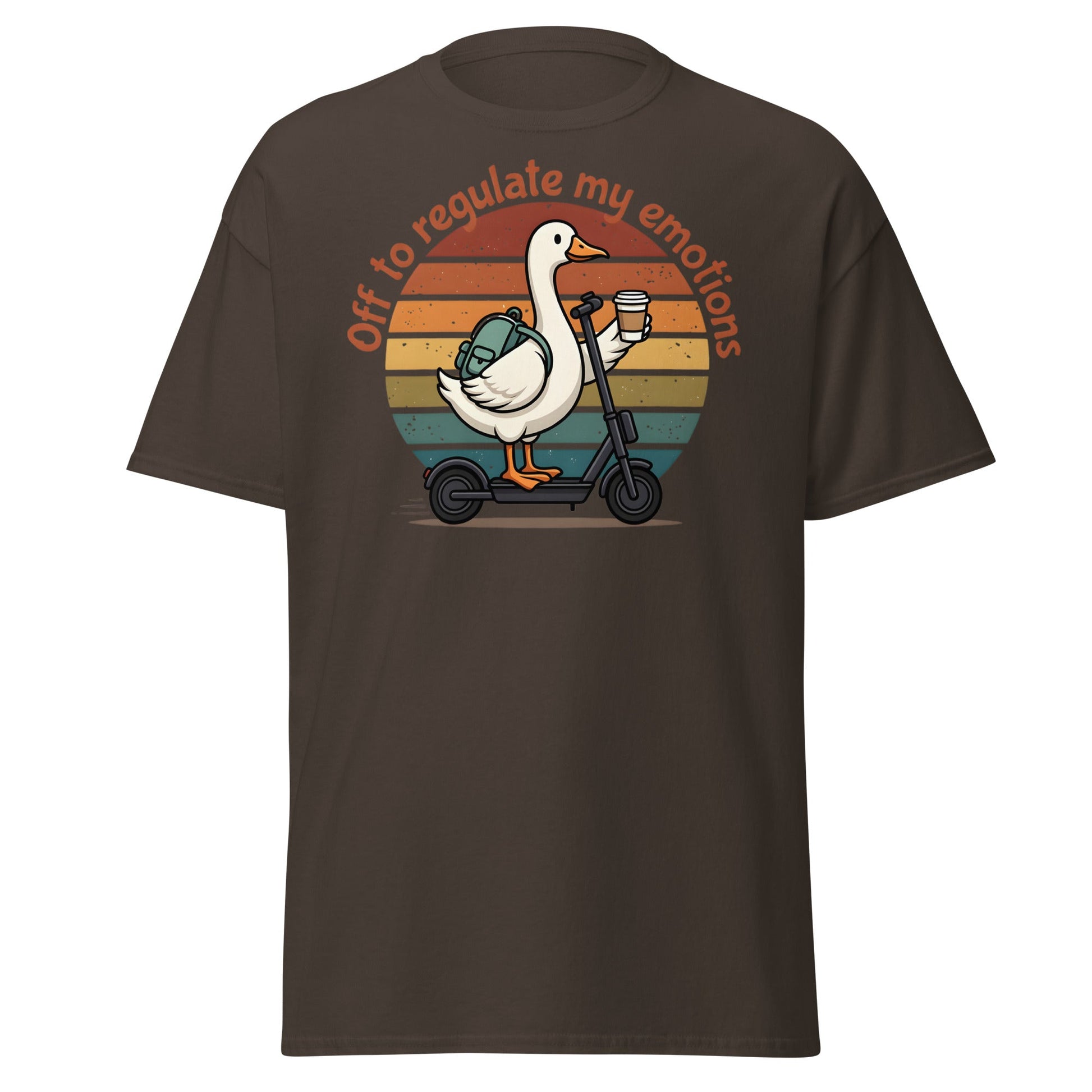 Goose Regulate My Emotions T-Shirt | Funny Scooter Tee - Dark Chocolate - T-Shirts Online
