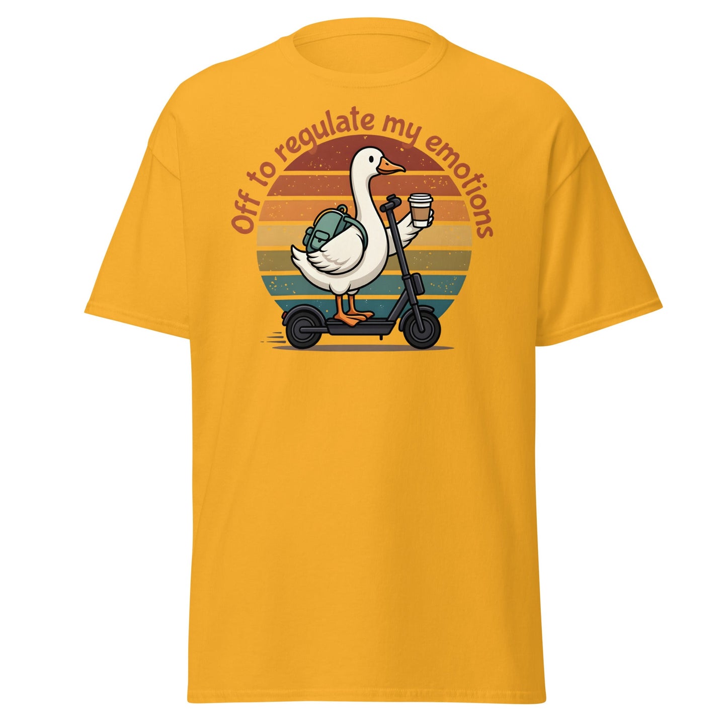Goose Regulate My Emotions T-Shirt | Funny Scooter Tee - Gold - T-Shirts Online