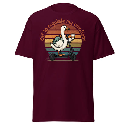 Goose Regulate My Emotions T-Shirt | Funny Scooter Tee - Maroon - T-Shirts Online