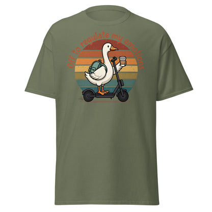 Goose Regulate My Emotions T-Shirt | Funny Scooter Tee - Military Green - T-Shirts Online