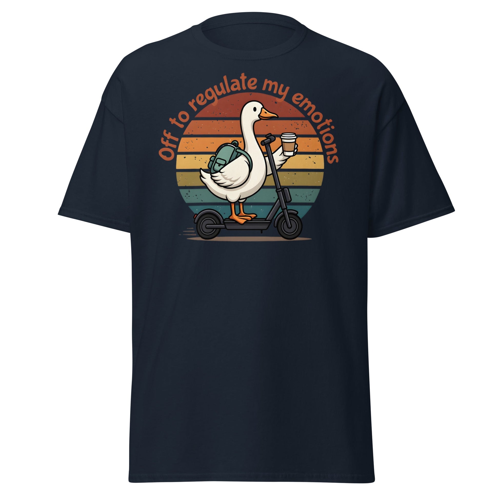 Goose Regulate My Emotions T-Shirt | Funny Scooter Tee - Navy - T-Shirts Online