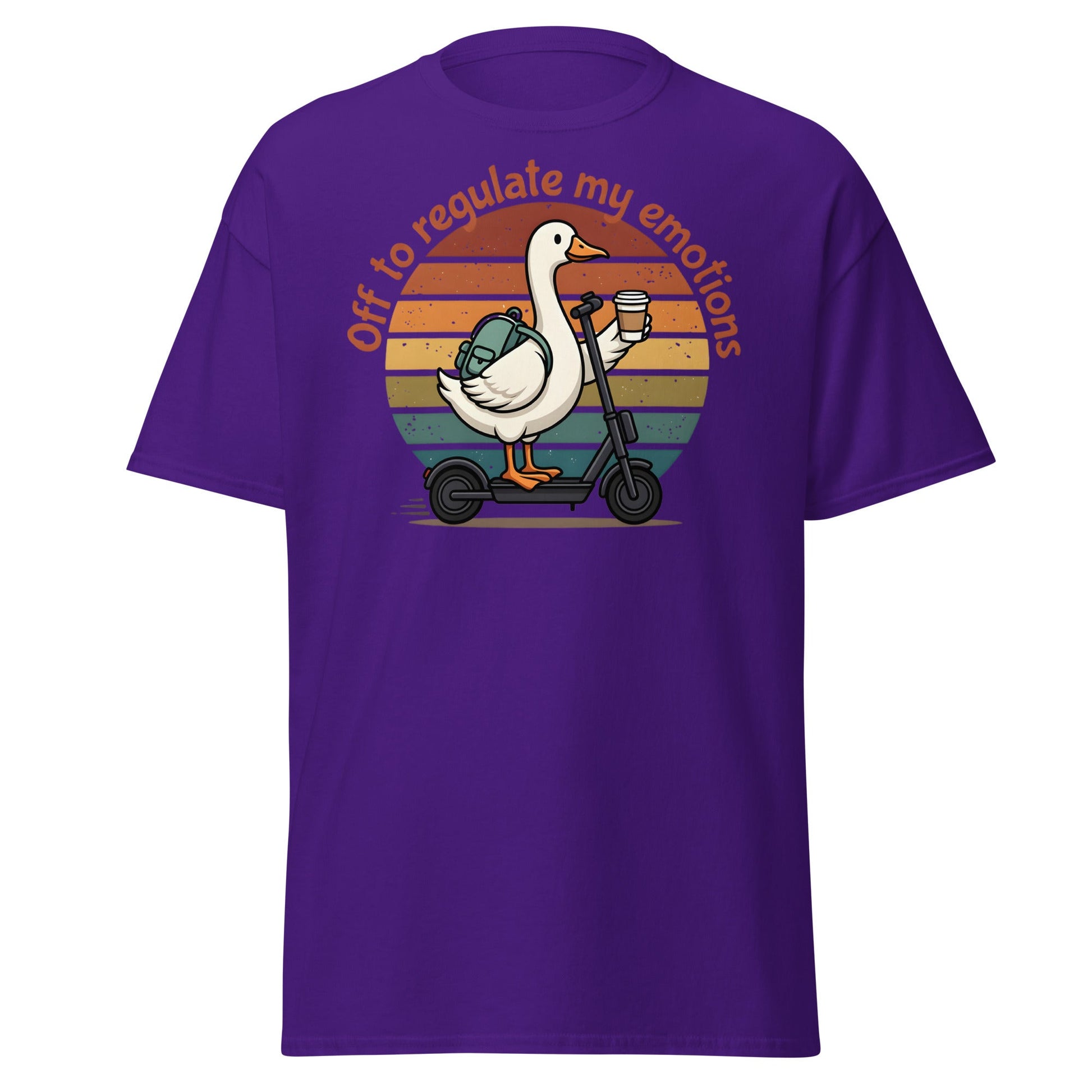 Goose Regulate My Emotions T-Shirt | Funny Scooter Tee - Purple - T-Shirts Online