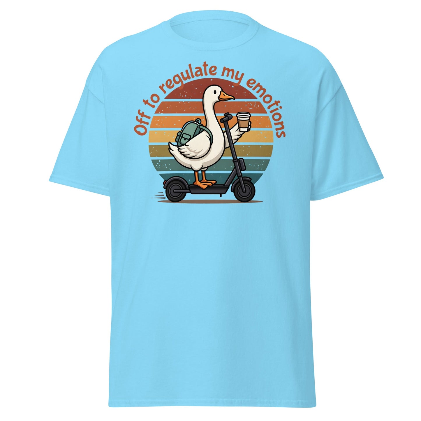 Goose Regulate My Emotions T-Shirt | Funny Scooter Tee - Sky - T-Shirts Online