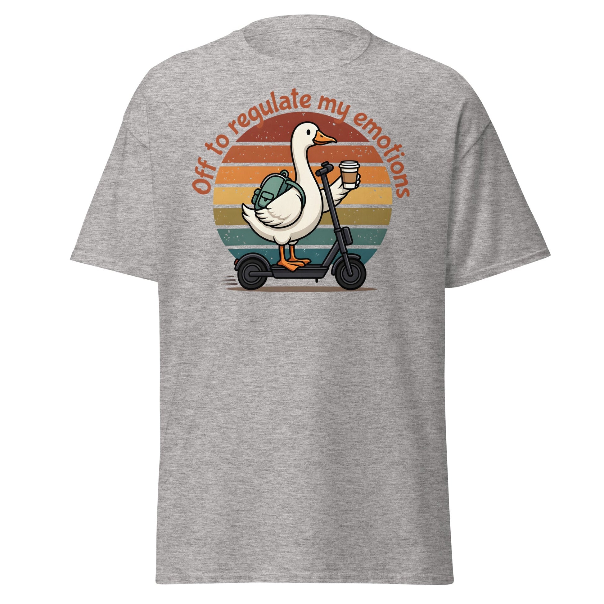 Goose Regulate My Emotions T-Shirt | Funny Scooter Tee - Sport Grey - T-Shirts Online