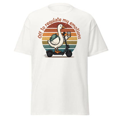 Goose Regulate My Emotions T-Shirt | Funny Scooter Tee - White - T-Shirts Online