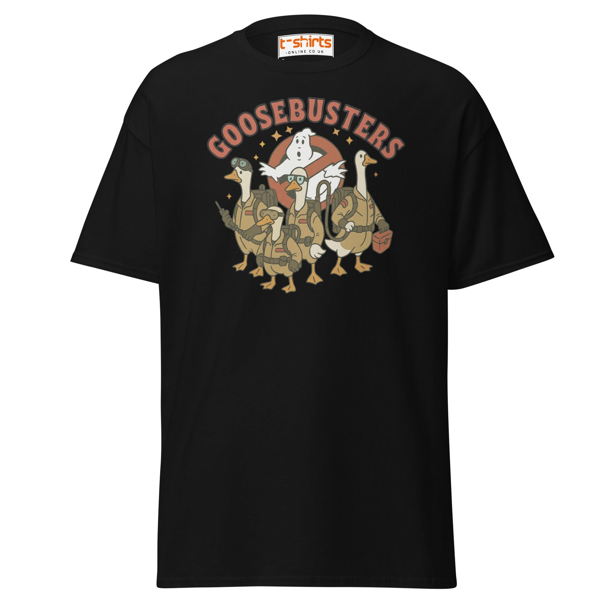 Goosebusters T-Shirt | Funny Goose Parody Tee - Black - T-Shirts Online