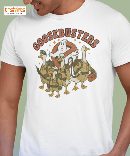 Goosebusters T-Shirt | Funny Goose Parody Tee - Black - T-Shirts Online