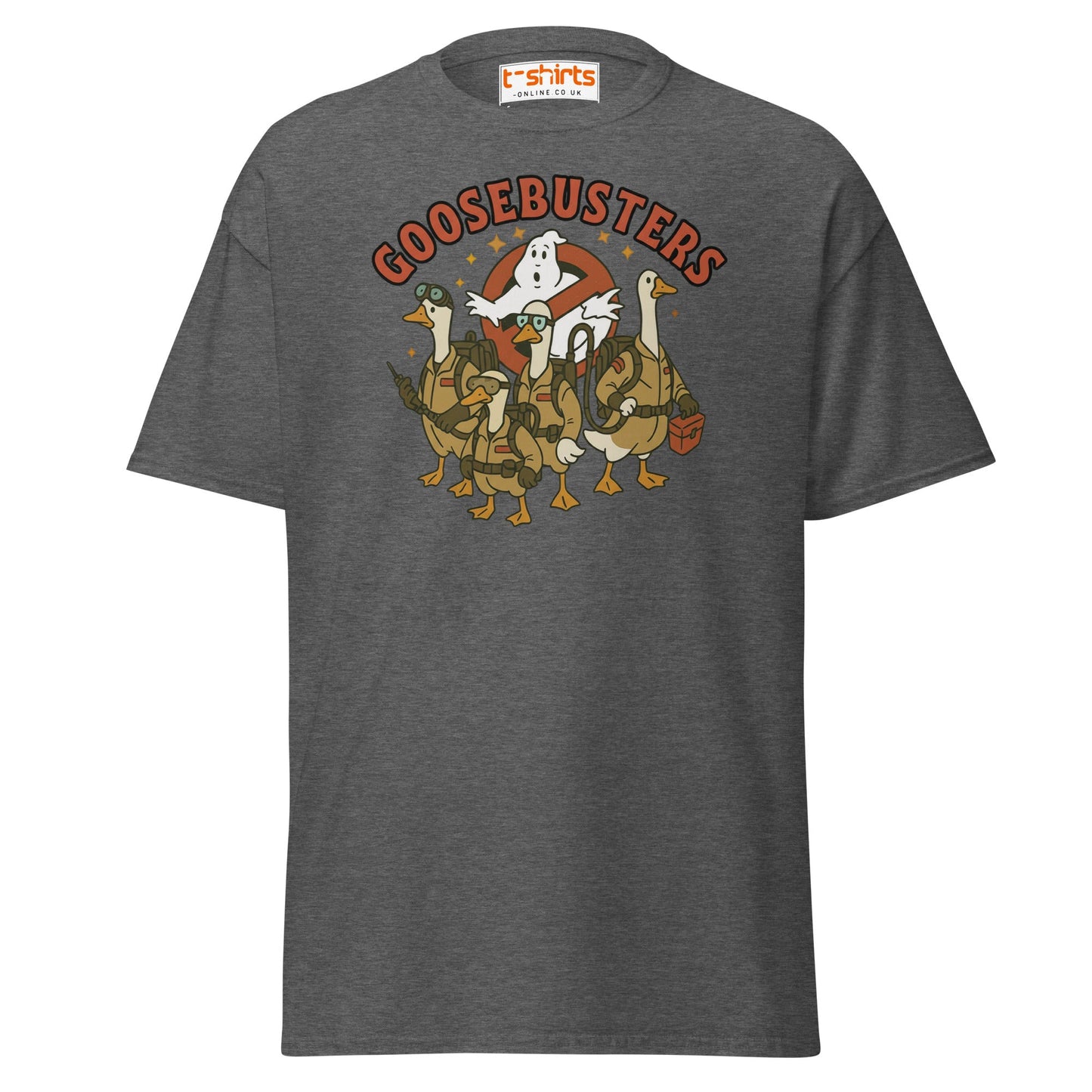 Goosebusters T-Shirt | Funny Goose Parody Tee - Dark Heather - T-Shirts Online