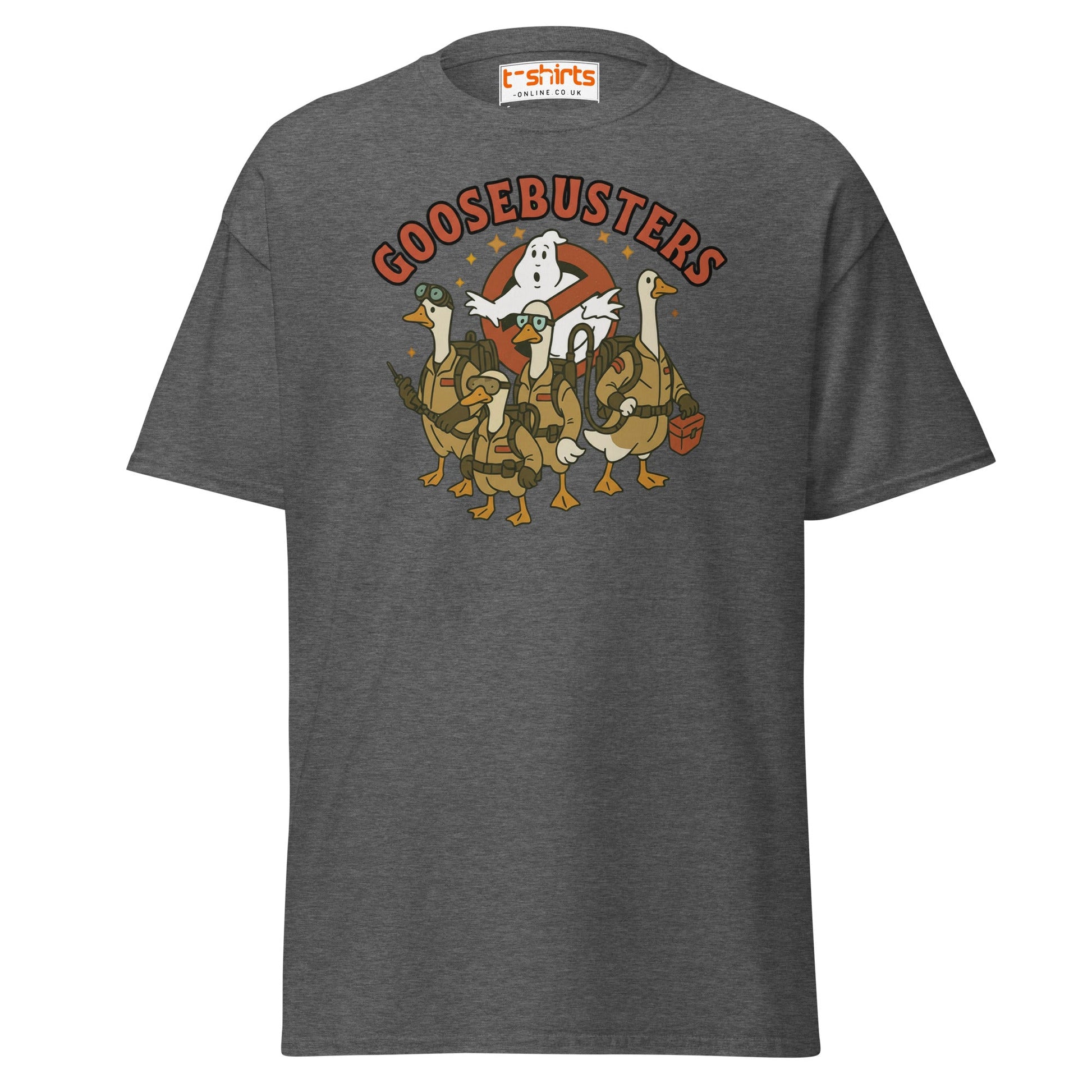 Goosebusters T-Shirt | Funny Goose Parody Tee - Dark Heather - T-Shirts Online