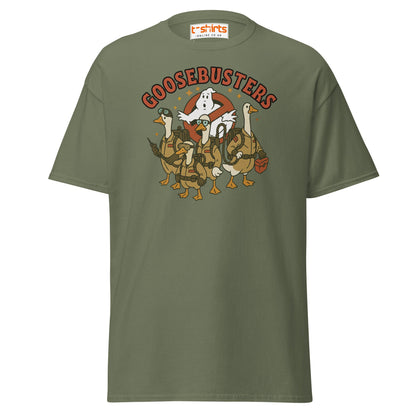 Goosebusters T-Shirt | Funny Goose Parody Tee - Military Green - T-Shirts Online