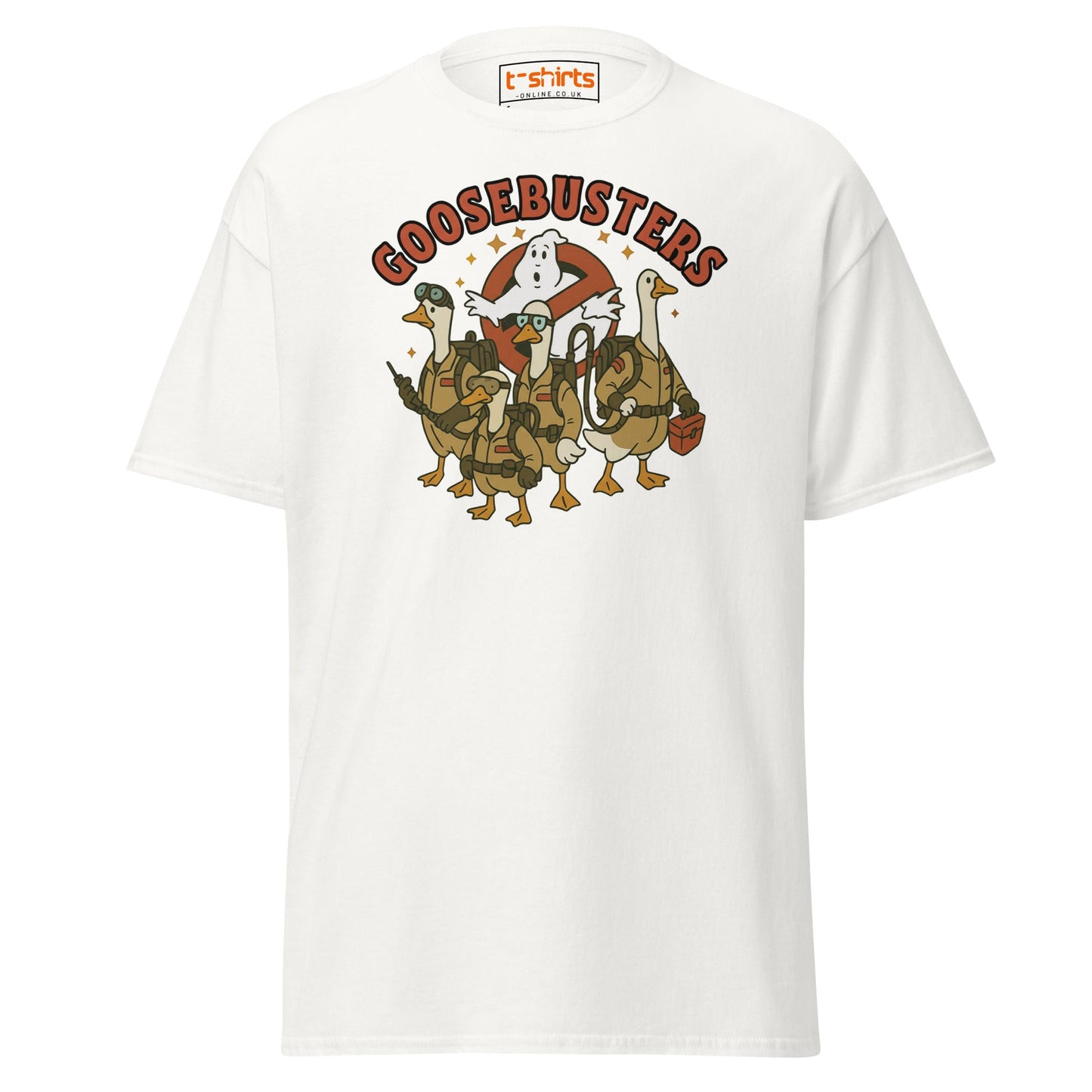Goosebusters T-Shirt | Funny Goose Parody Tee - White - T-Shirts Online