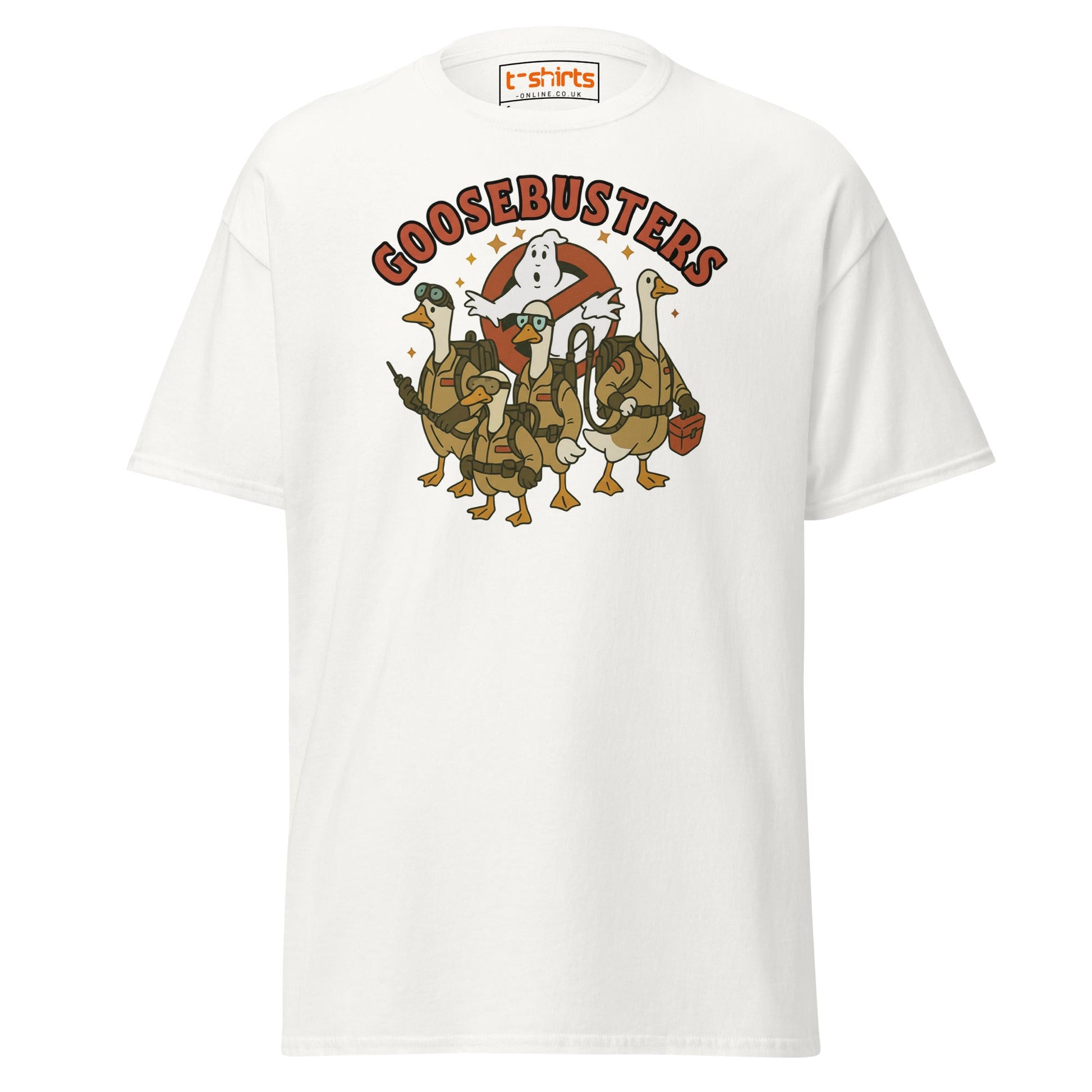 Goosebusters T-Shirt | Funny Goose Parody Tee - White - T-Shirts Online