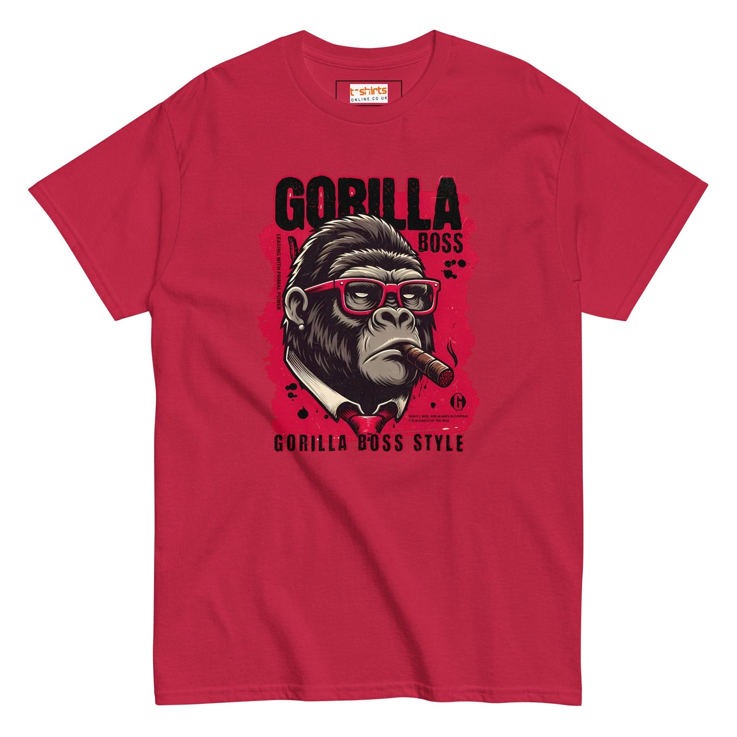 Gorilla Boss T-Shirt | Graphic Tee - Cardinal - T-Shirts Online