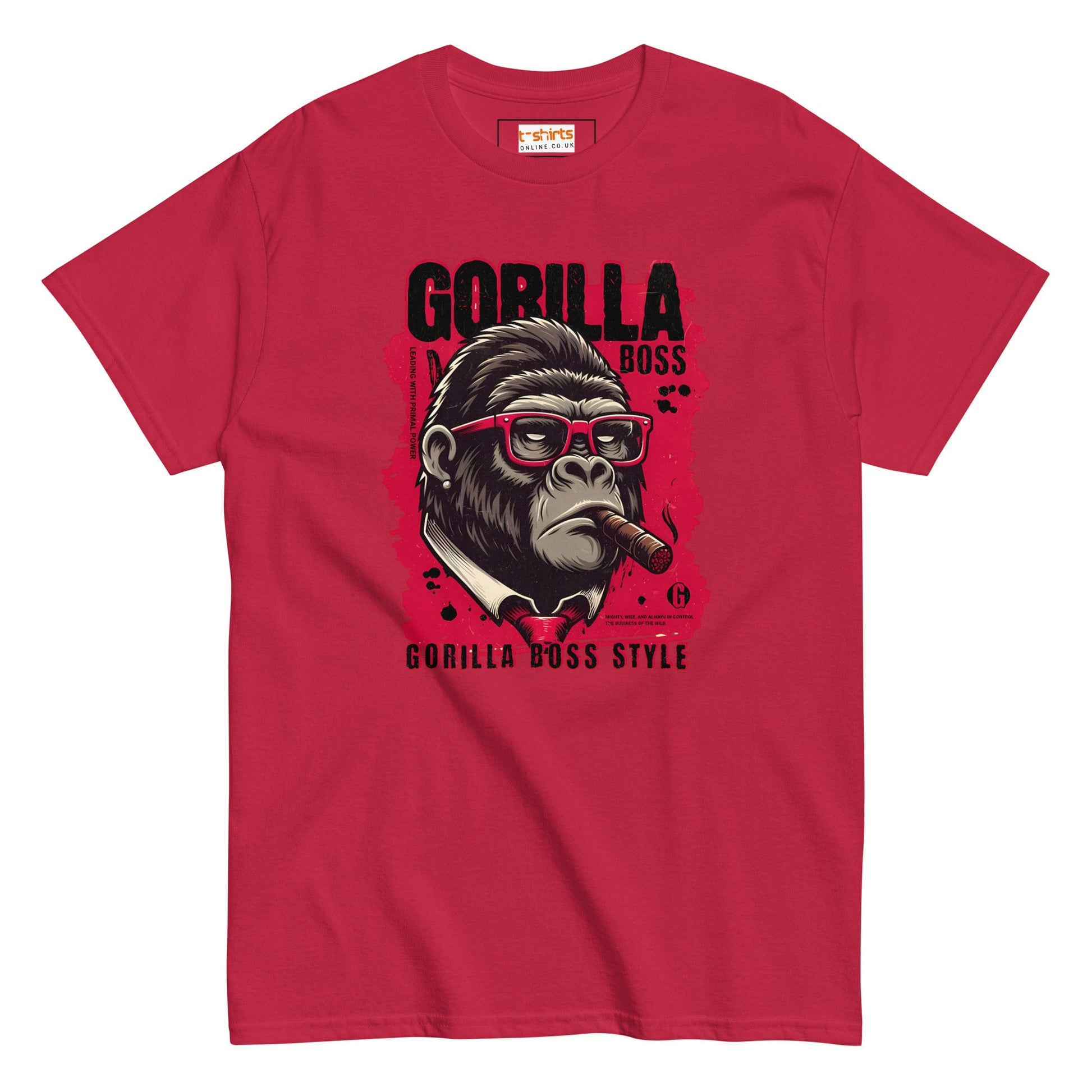 Gorilla Boss T-Shirt | Graphic Tee - Cardinal - T-Shirts Online