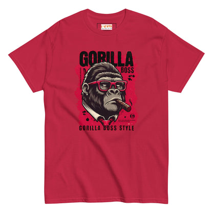 Gorilla Boss T-Shirt | Graphic Tee - Cardinal - T-Shirts Online