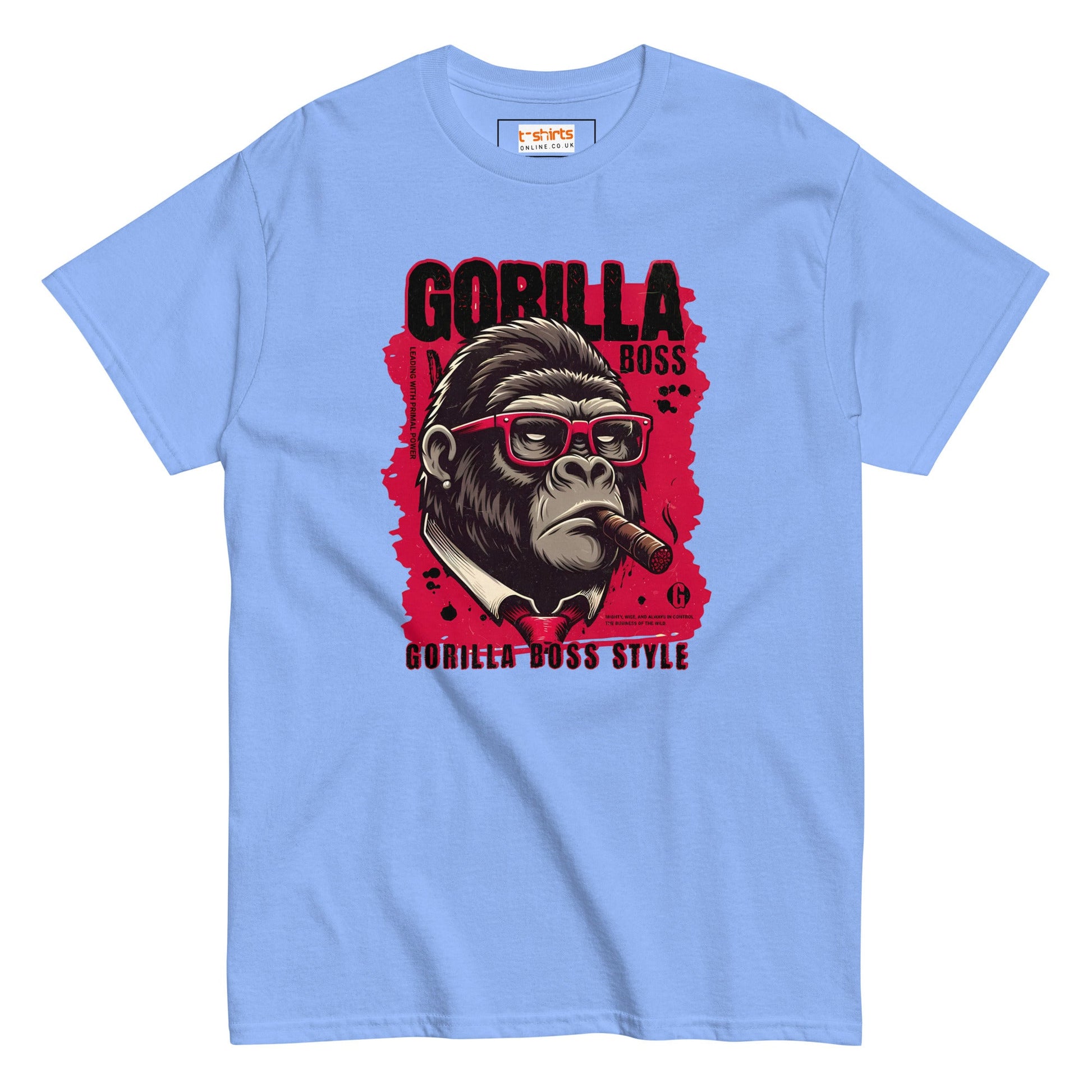 Gorilla Boss T-Shirt | Graphic Tee - Carolina Blue - T-Shirts Online