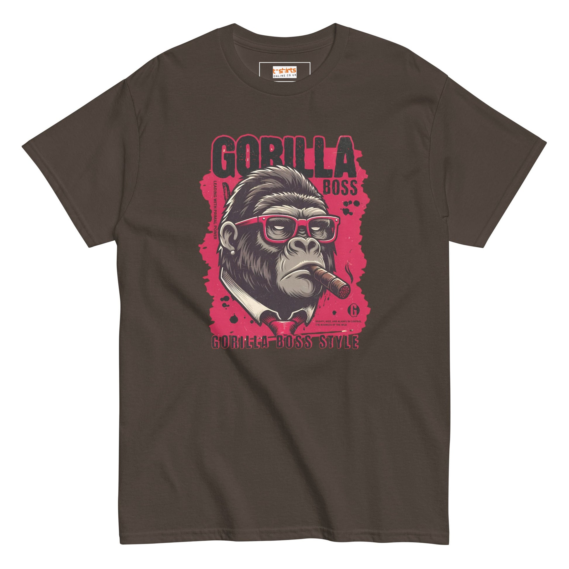 Gorilla Boss T-Shirt | Graphic Tee - Dark Chocolate - T-Shirts Online