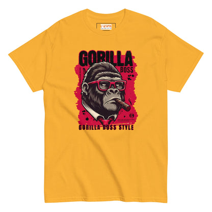 Gorilla Boss T-Shirt | Graphic Tee - Gold - T-Shirts Online