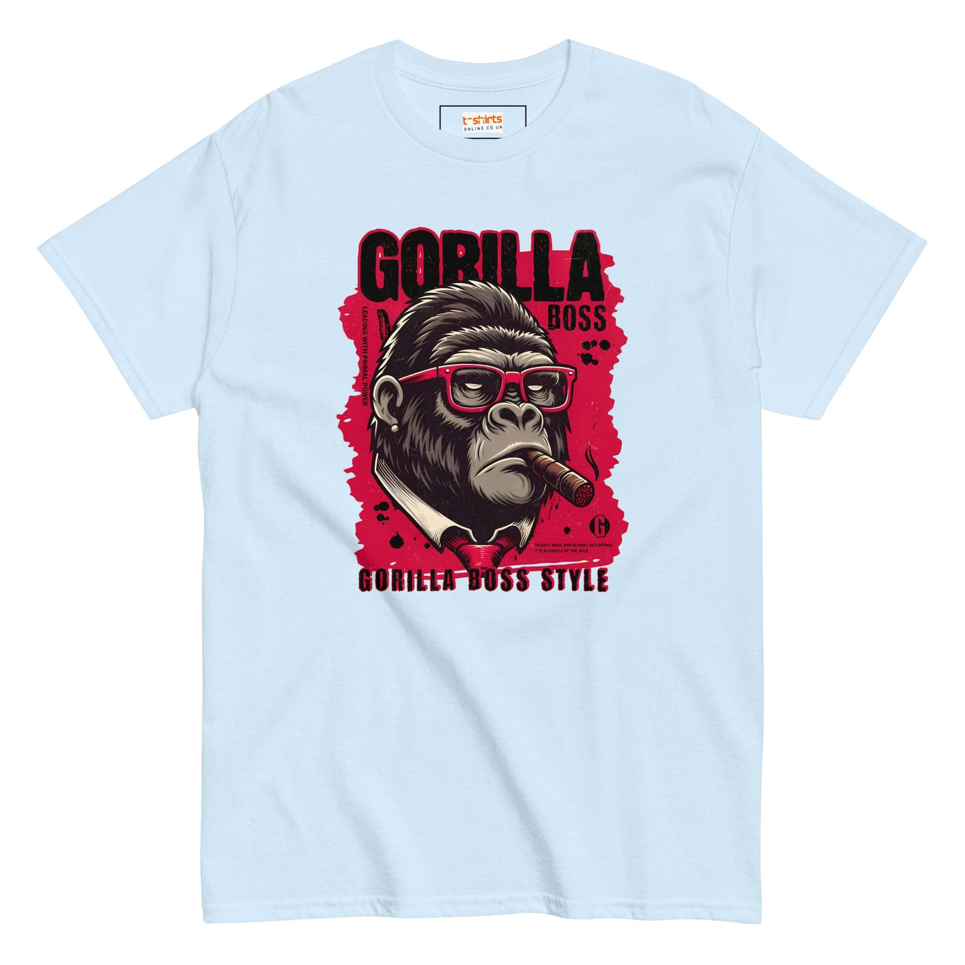 Gorilla Boss T-Shirt | Graphic Tee - Light Blue - T-Shirts Online