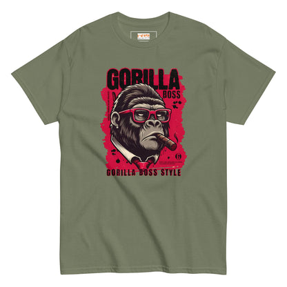 Gorilla Boss T-Shirt | Graphic Tee - Military Green - T-Shirts Online