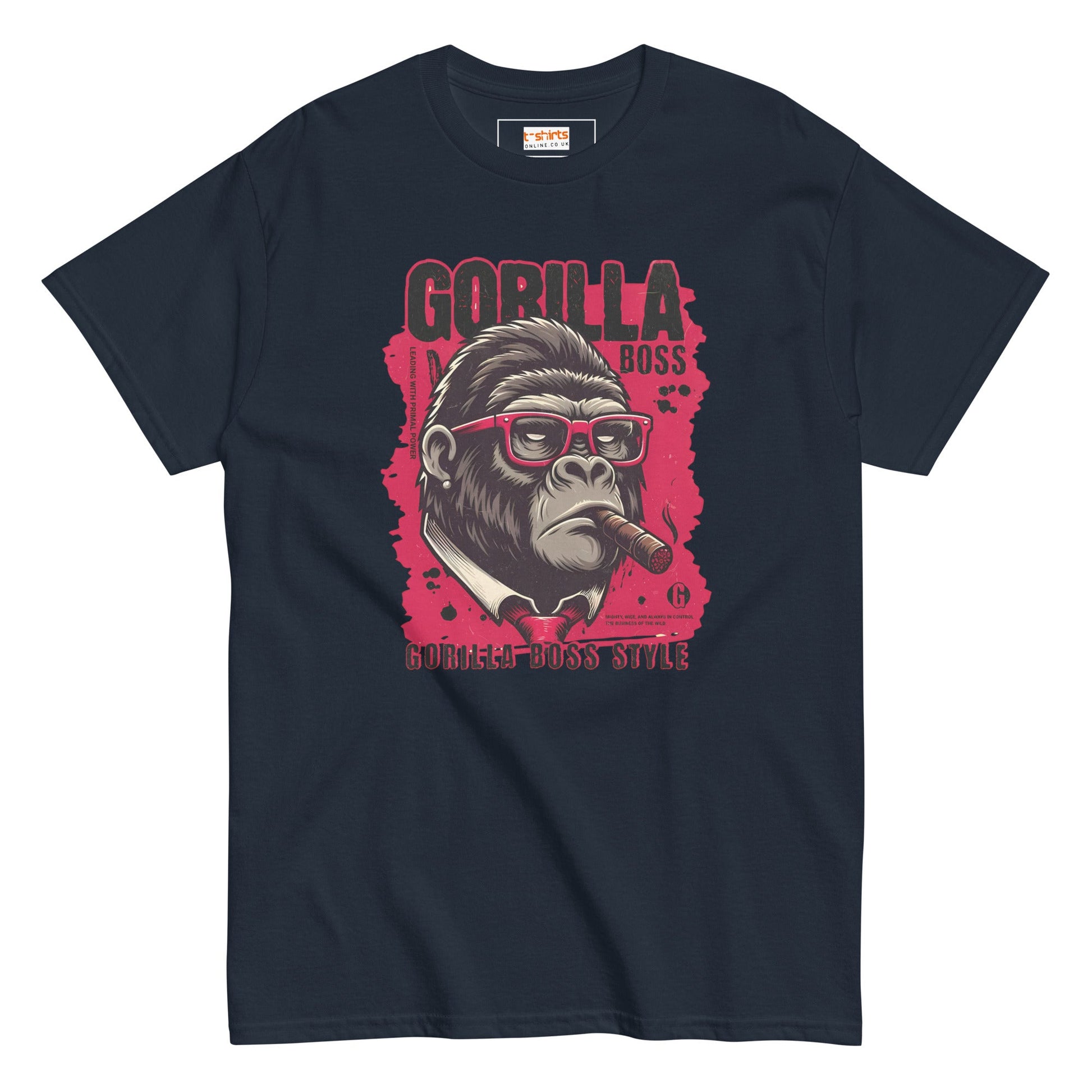 Gorilla Boss T-Shirt | Graphic Tee - Navy - T-Shirts Online