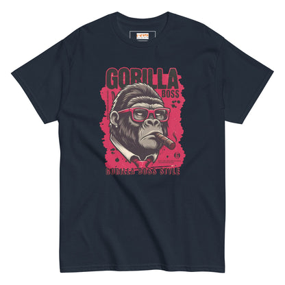 Gorilla Boss T-Shirt | Graphic Tee - Navy - T-Shirts Online