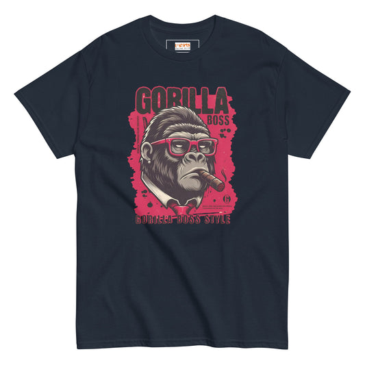 Gorilla Boss T-Shirt | Graphic Tee - Navy - T-Shirts Online