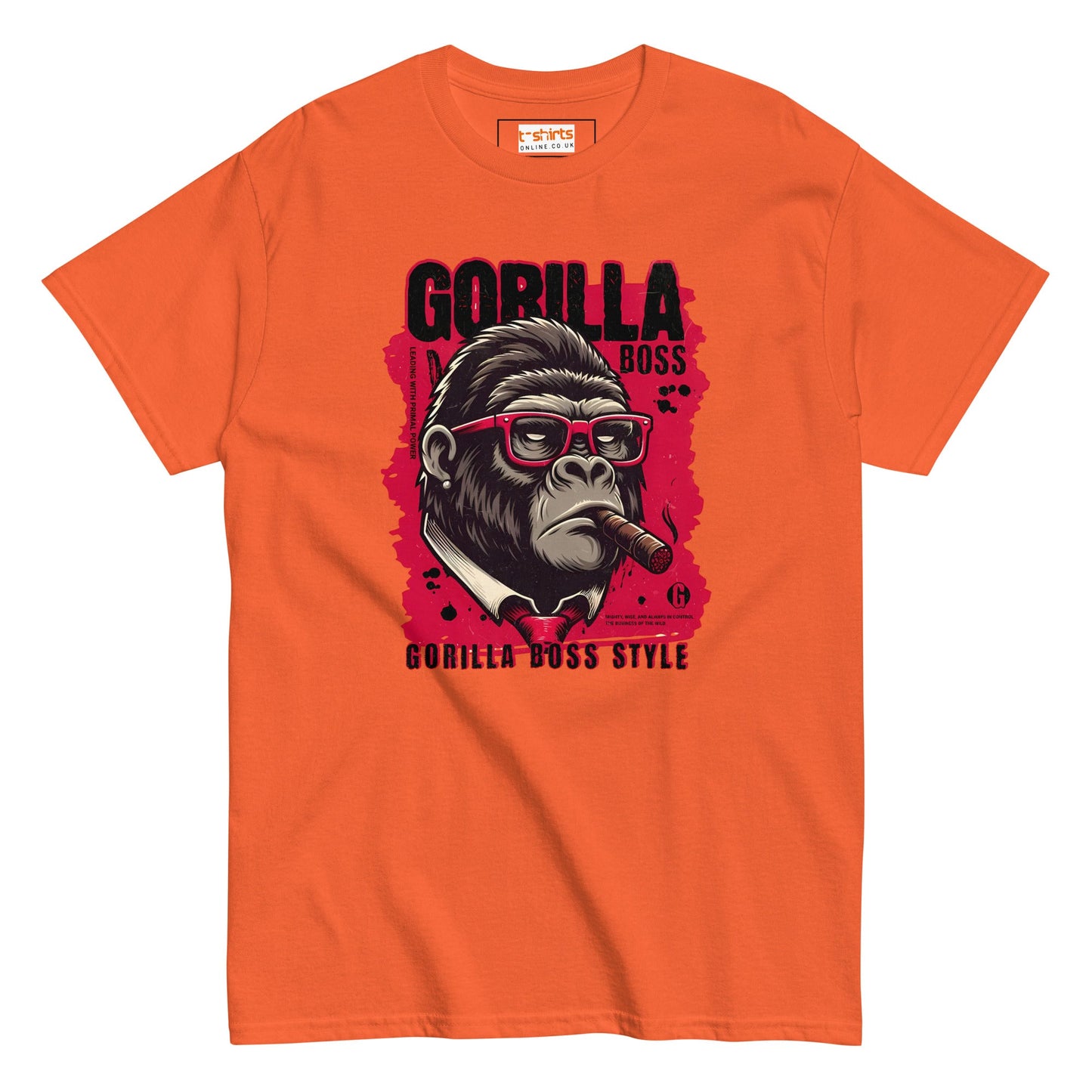 Gorilla Boss T-Shirt | Graphic Tee - Orange - T-Shirts Online