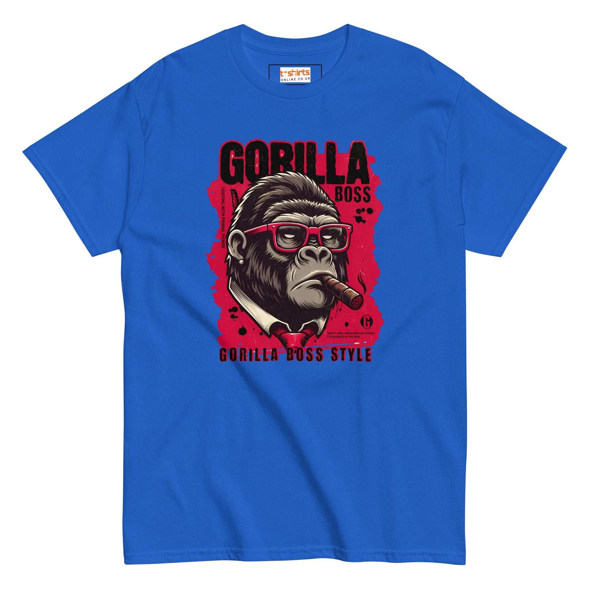 Gorilla Boss T-Shirt | Graphic Tee - Royal - T-Shirts Online