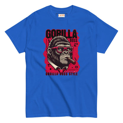 Gorilla Boss T-Shirt | Graphic Tee - Royal - T-Shirts Online