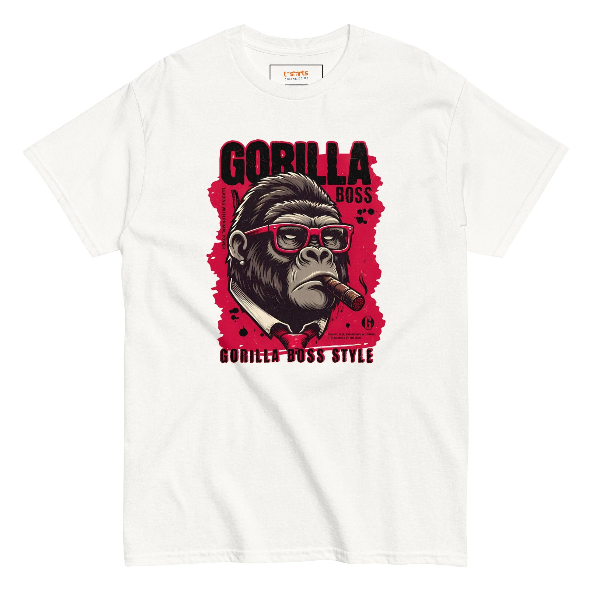 Gorilla Boss T-Shirt | Graphic Tee - White - T-Shirts Online