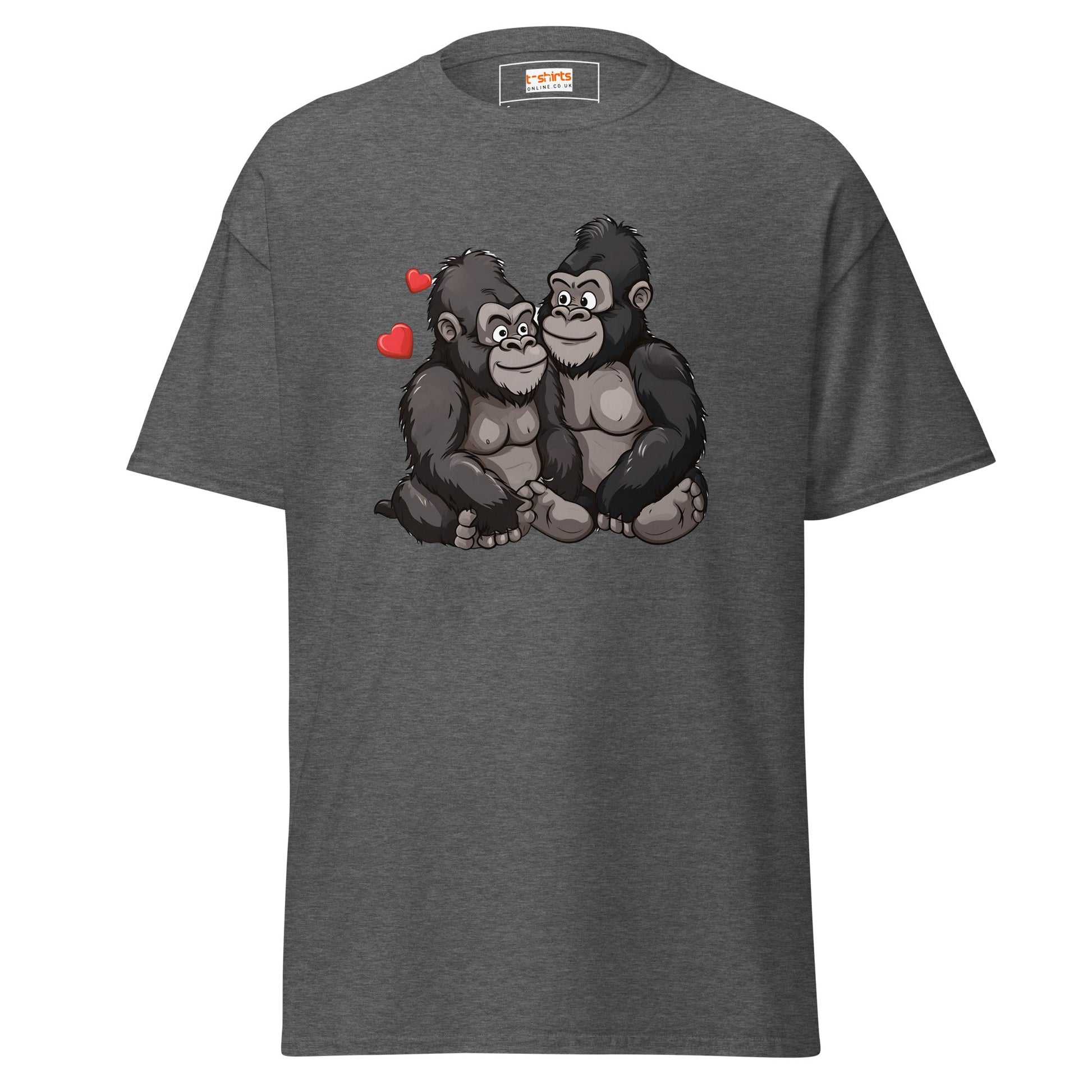 Gorilla Couple | Gorilla T-Shirt - Dark Heather - T-Shirts Online