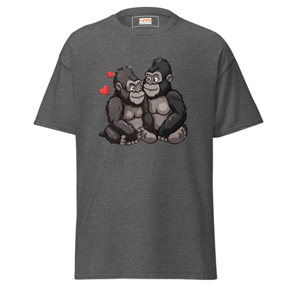 Gorilla Couple | Gorilla T-Shirt - Dark Heather - T-Shirts Online