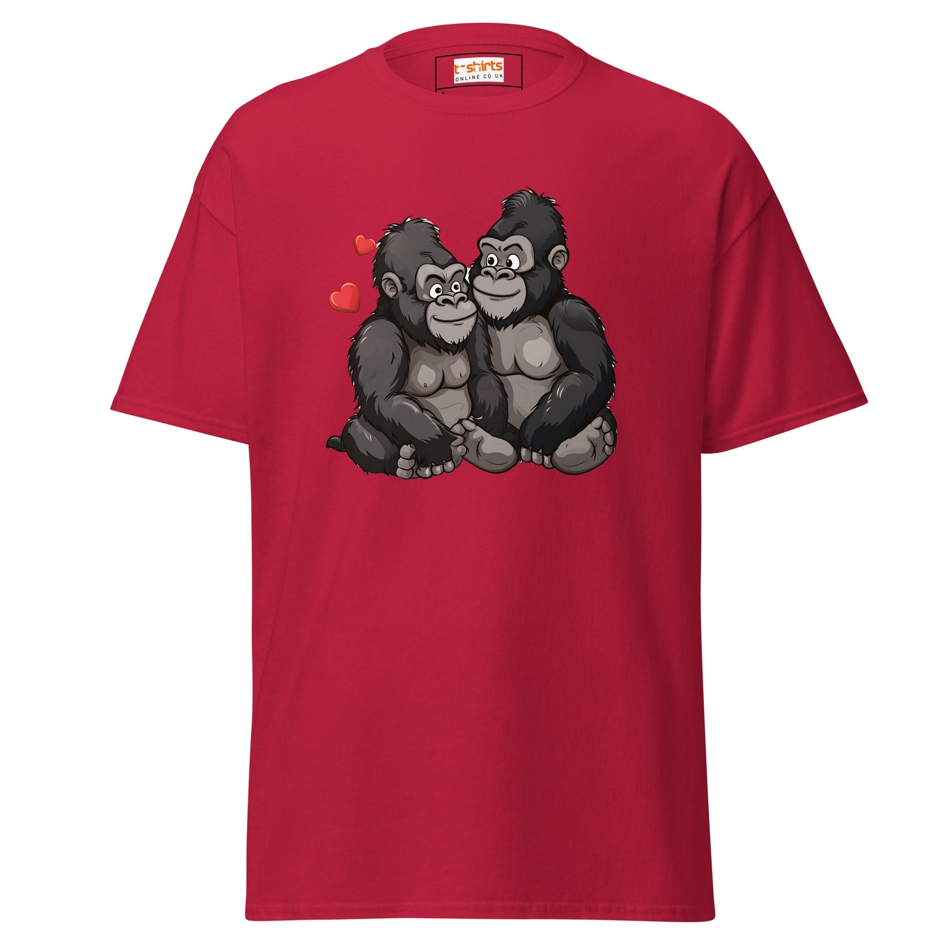 Gorilla Couple | Gorilla T-Shirt - Cardinal - T-Shirts Online