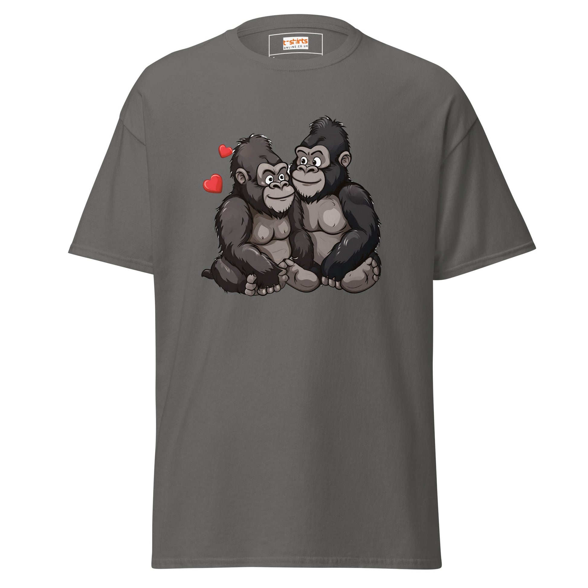 Gorilla Couple | Gorilla T-Shirt - Charcoal - T-Shirts Online