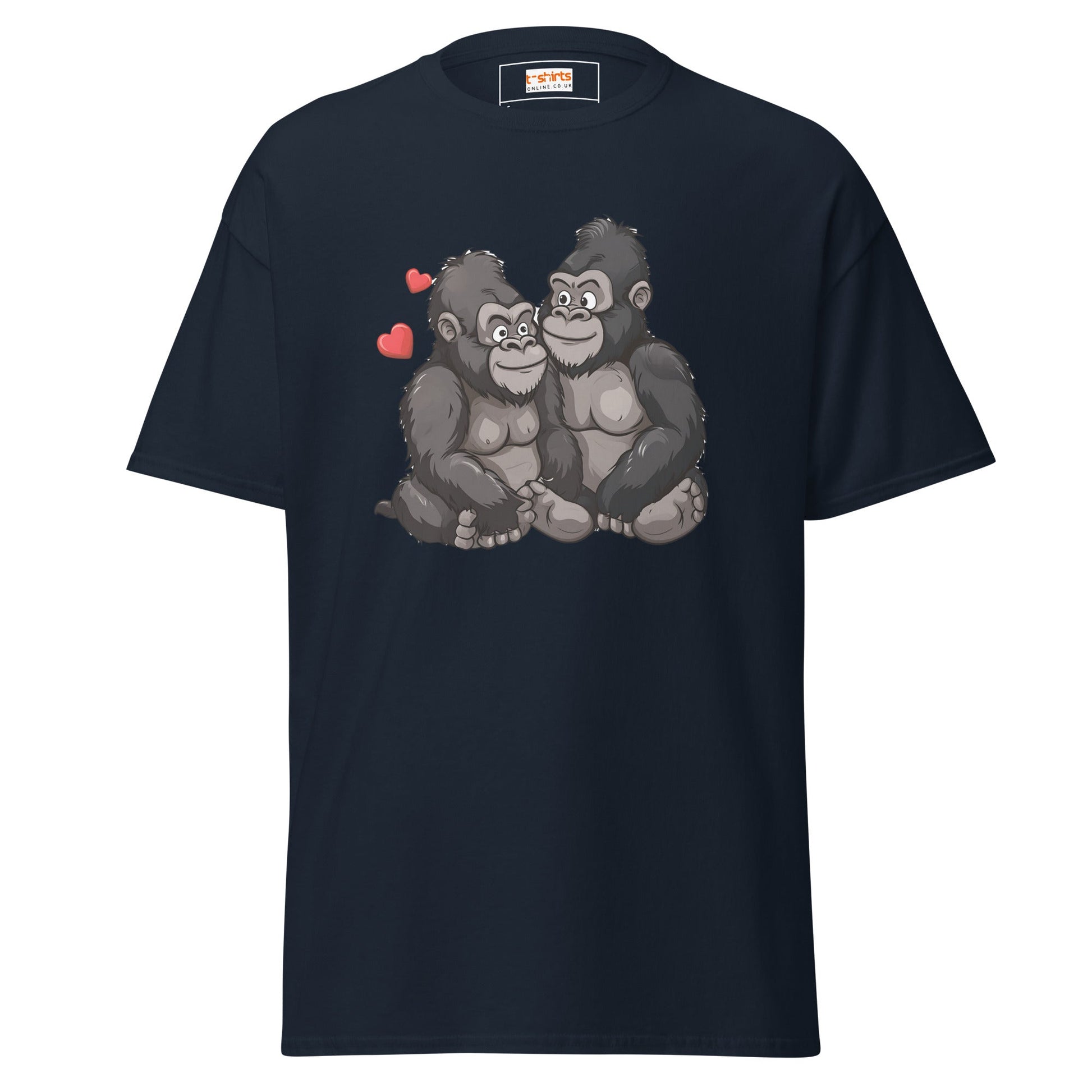 Gorilla Couple | Gorilla T-Shirt - Navy - T-Shirts Online