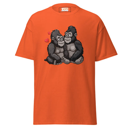 Gorilla Couple | Gorilla T-Shirt - Orange - T-Shirts Online