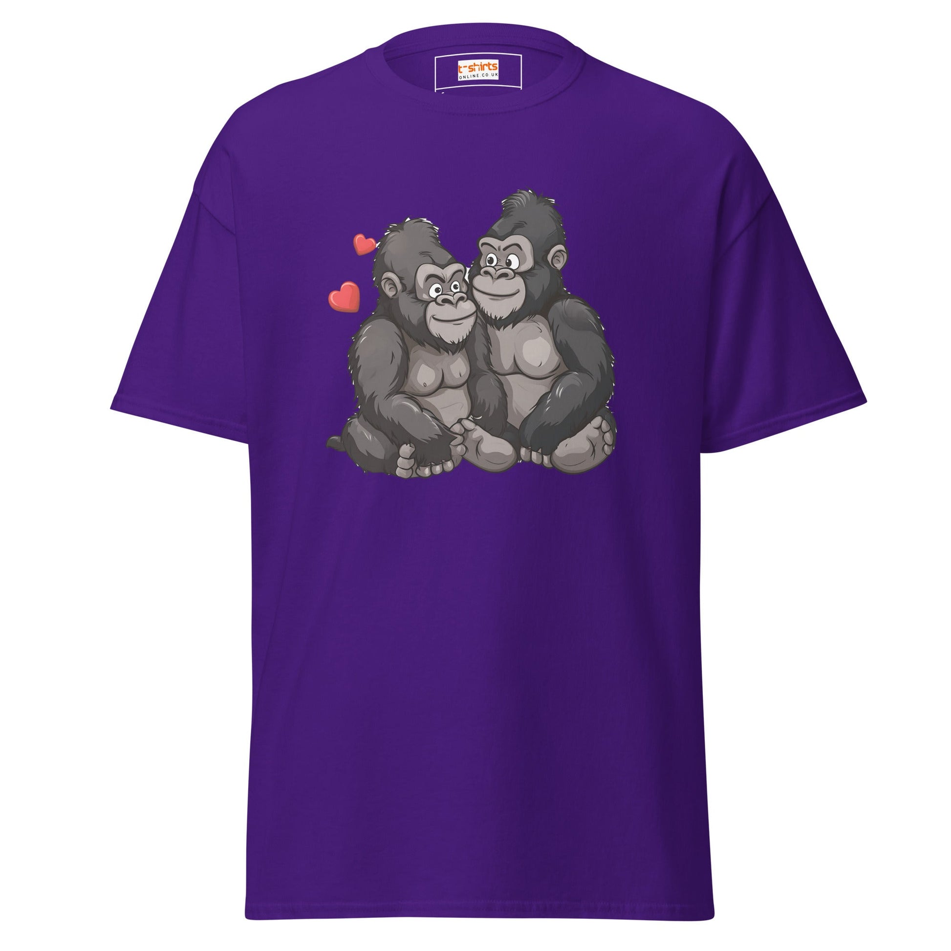 Gorilla Couple | Gorilla T-Shirt - Purple - T-Shirts Online