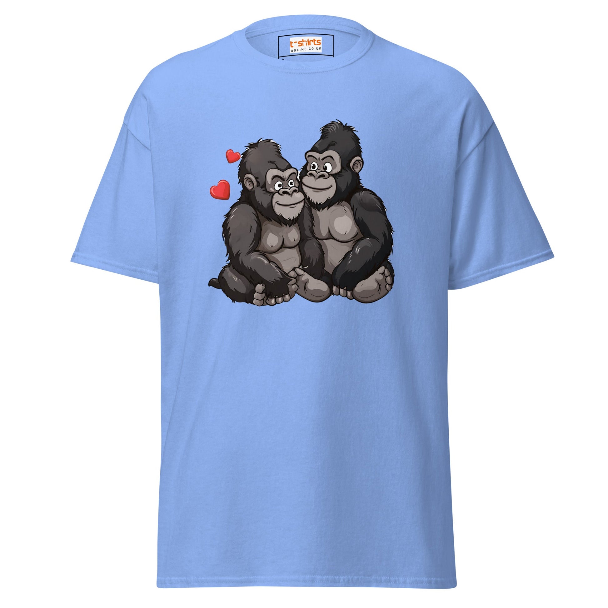 Gorilla Couple | Gorilla T-Shirt - Carolina Blue - T-Shirts Online