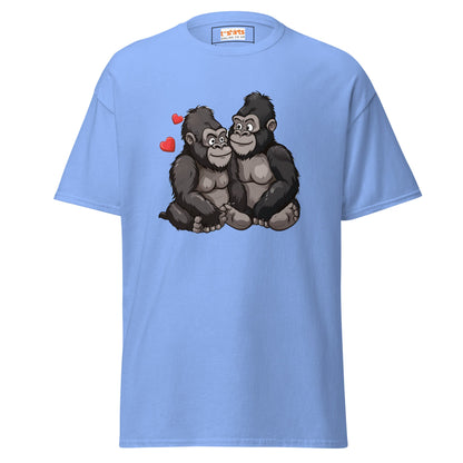 Gorilla Couple | Gorilla T-Shirt - Carolina Blue - T-Shirts Online