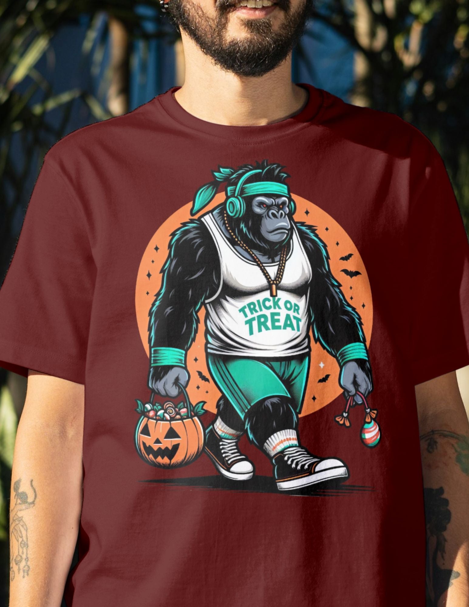 Gorilla Halloween | Halloween T-Shirt - Black - T-Shirts Online