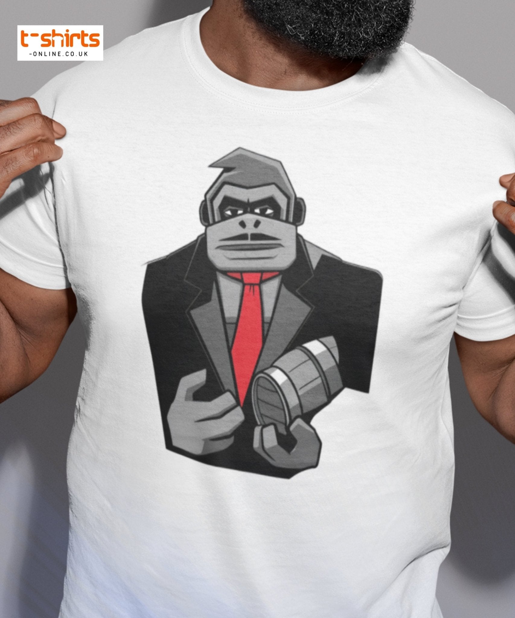 Gorilla Mafia Boss T-Shirt – Bold Cartoon Graphic Tee - Black - T-Shirts Online